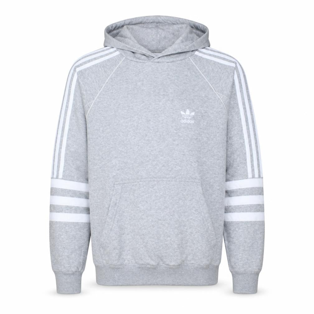 Adidas Men's Grey Pullover Hoodie Small Logo Sportswear Jumper