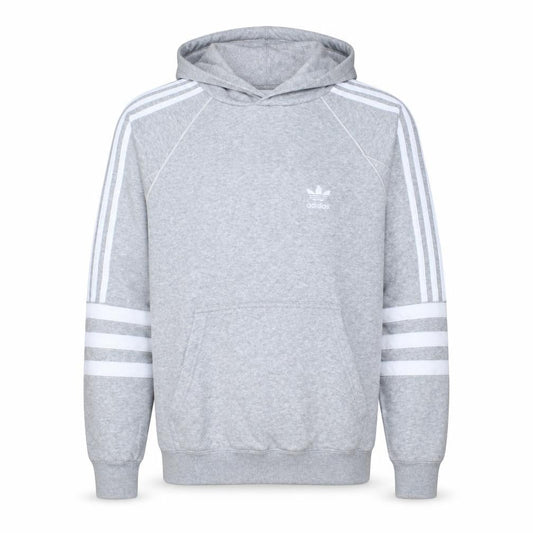 Adidas Men's Grey Pullover Hoodie Small Logo Sportswear Jumper