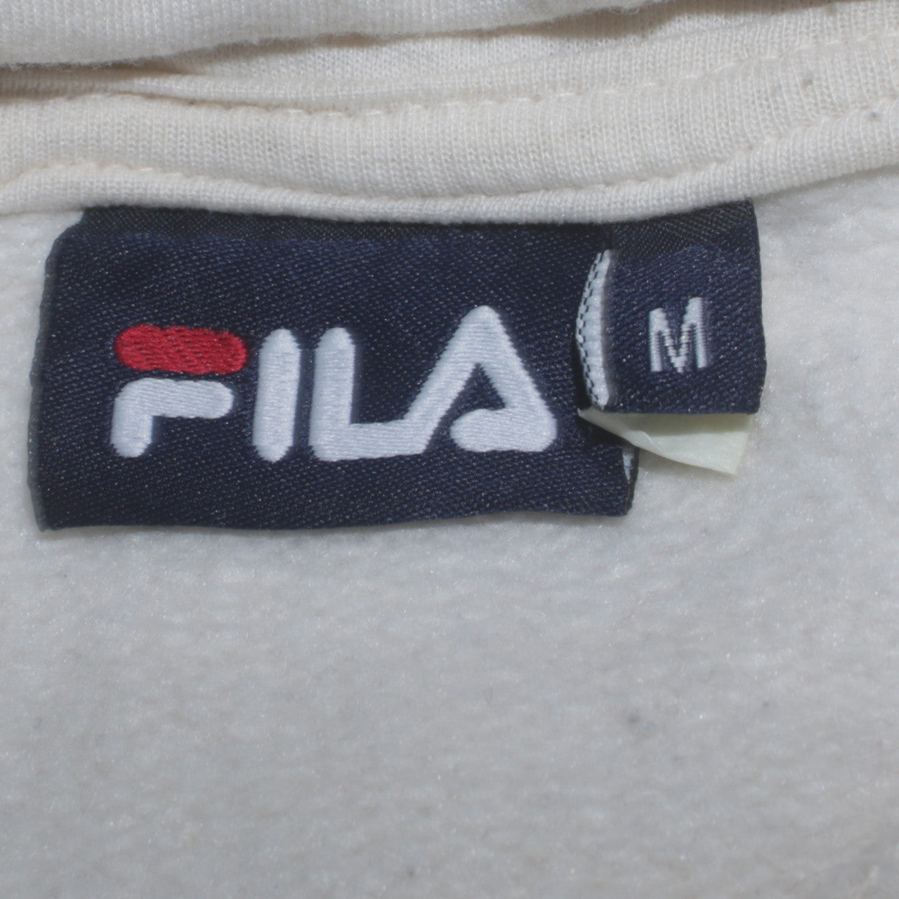 Fila Men's White Pullover Hoodie Size M Logo Sports Sweatshirt