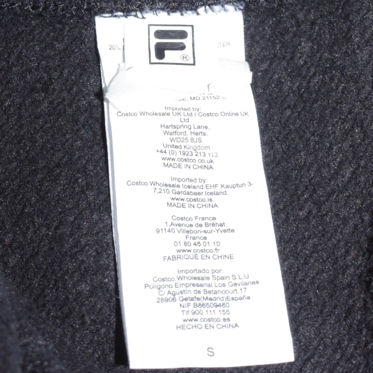 FILA Men's Black Pullover Hoodie Size S Regular Fit Fleece
