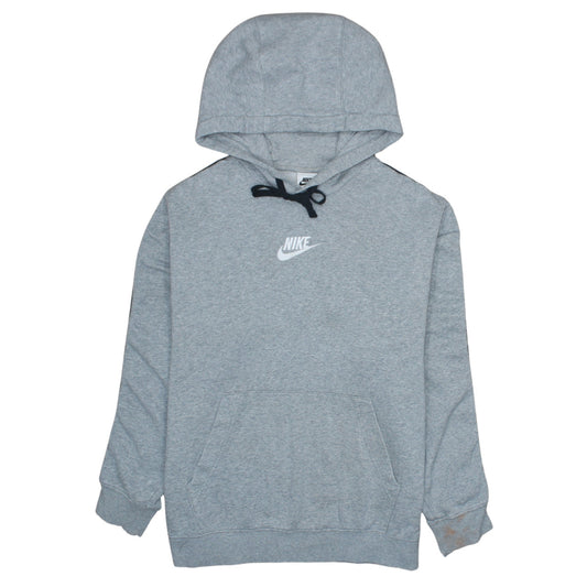 Nike Mens Grey Pullover Hoodie Small Logo Sports Fleece