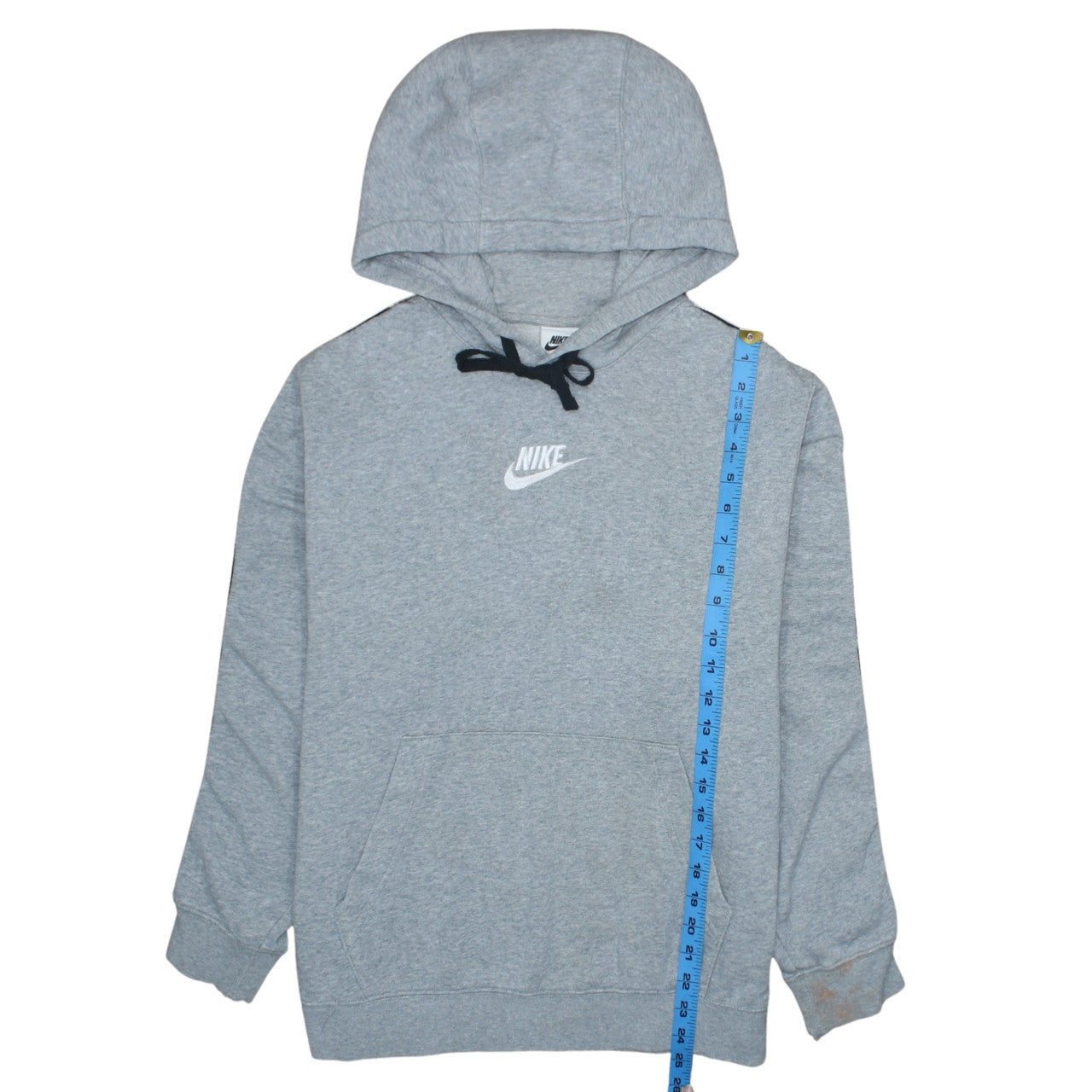 Nike Mens Grey Pullover Hoodie Small Logo Sports Fleece