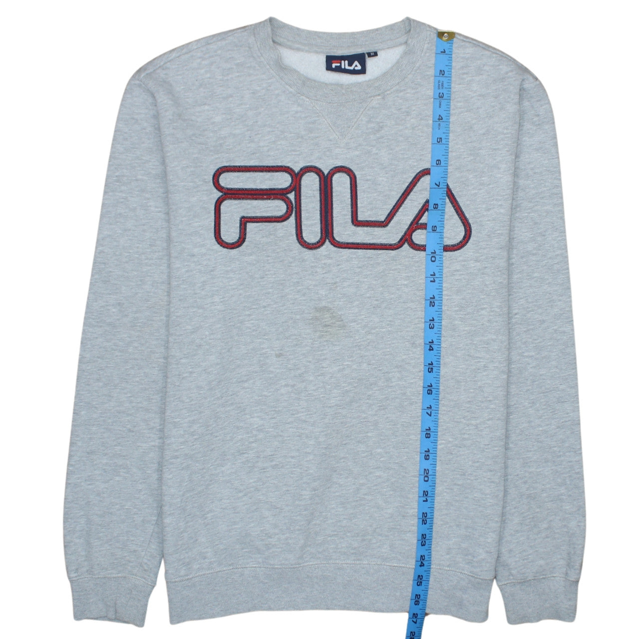 FILA Men's Grey Crew Neck Pullover Sweatshirt M Regular Fit