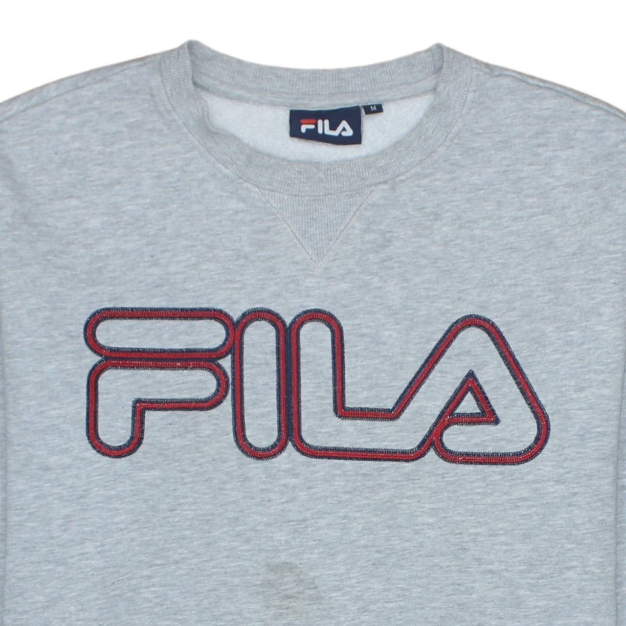FILA Men's Grey Crew Neck Pullover Sweatshirt M Regular Fit