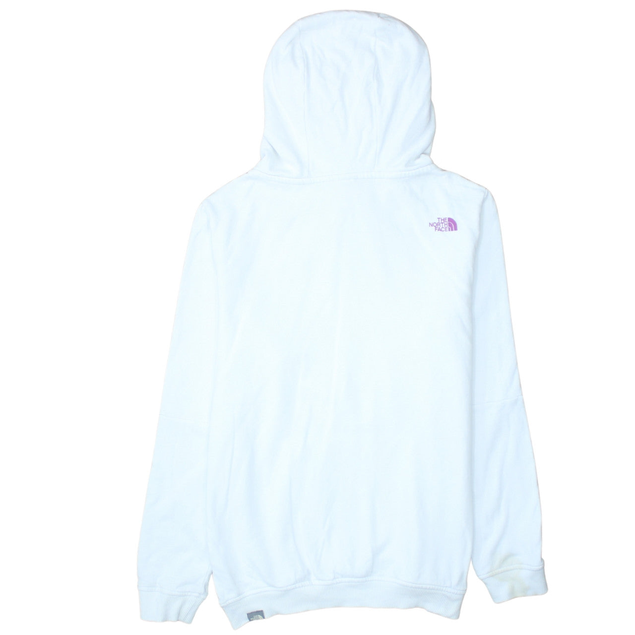 The North Face Girls White XL Pullover Hoodie with Purple Logo