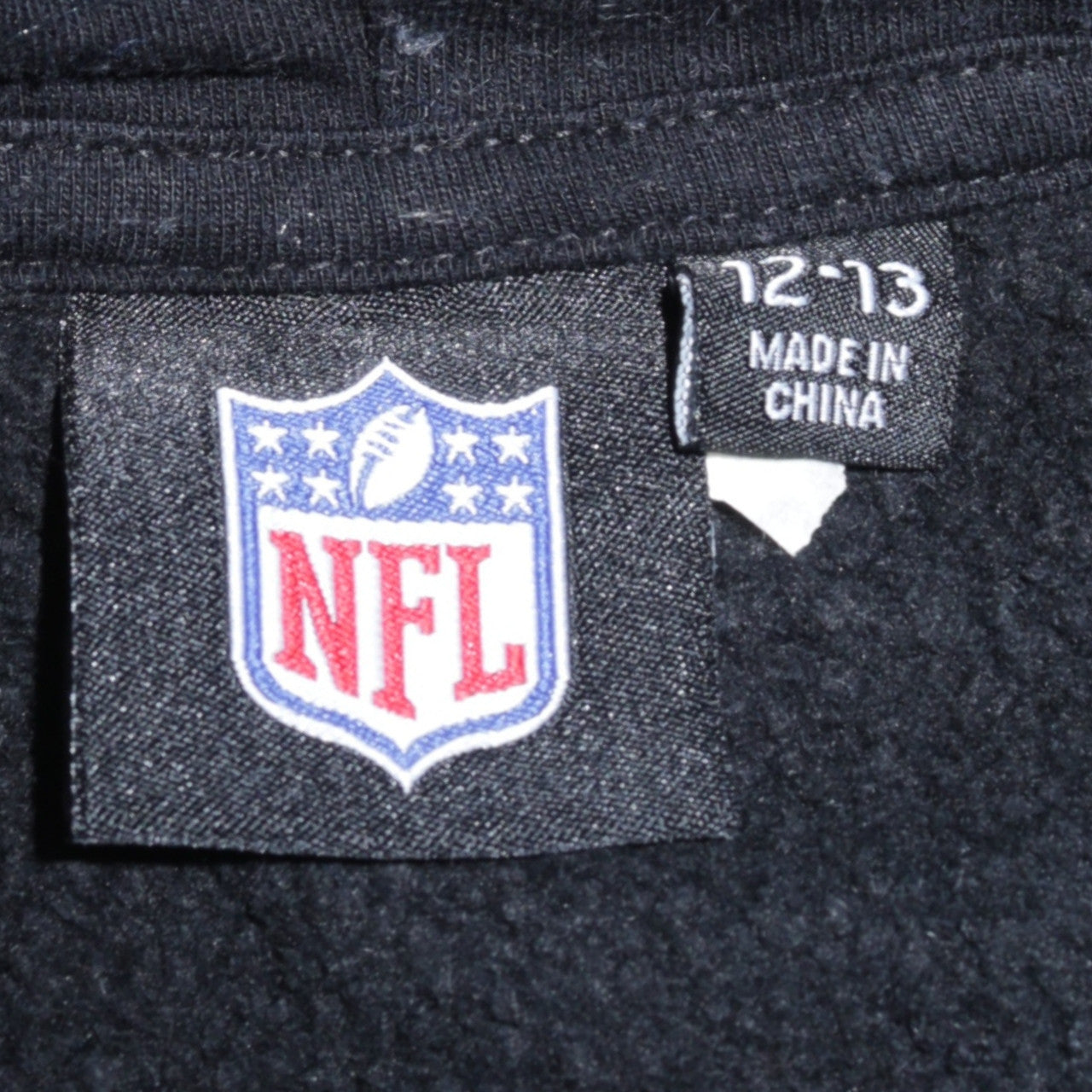 NFL Raiders Boys Black Pullover Hoodie 12-13 Years Hooded Fleece Sweatshirt