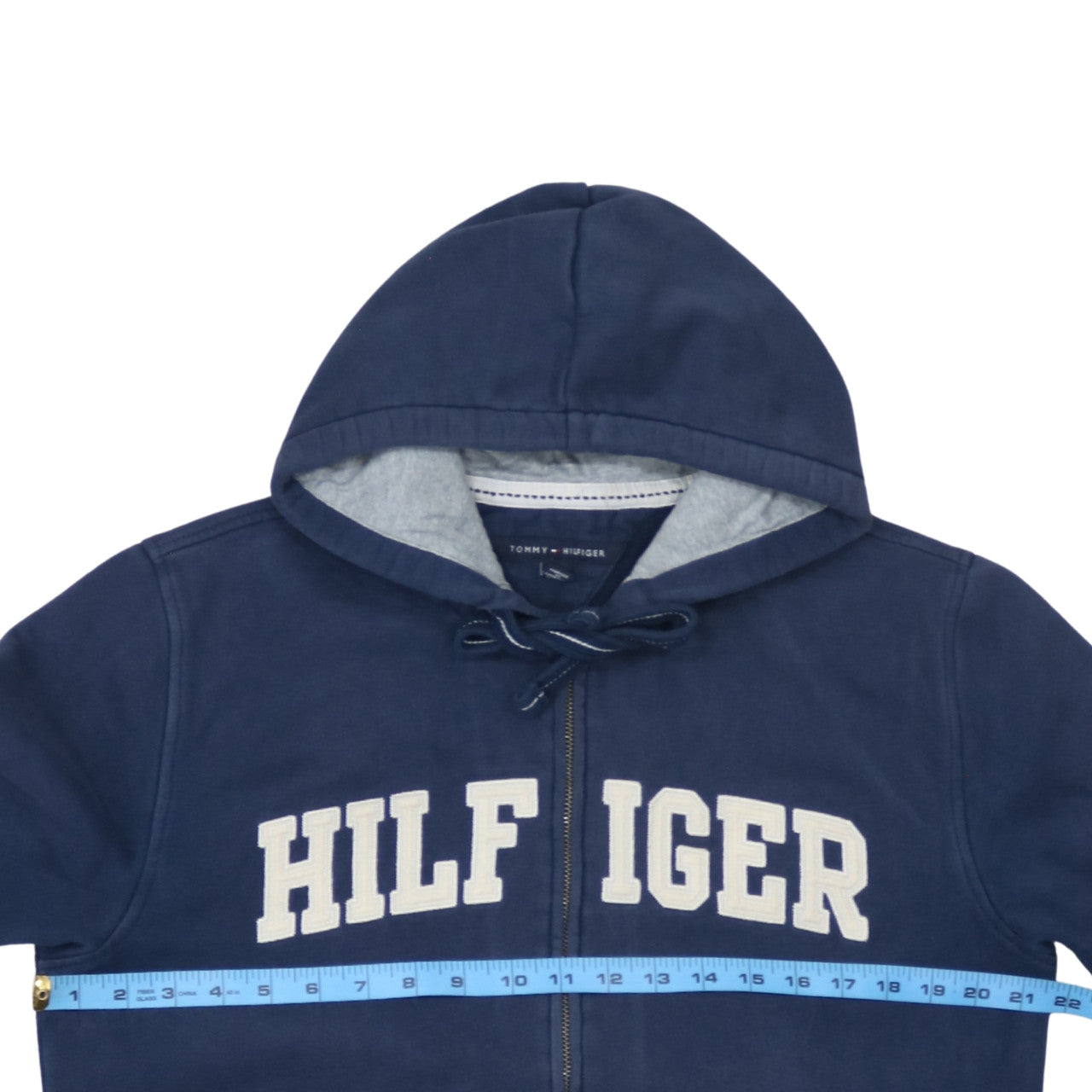 Tommy Hilfiger Men’s Blue Full Zip Hoodie Size L Regular Fit