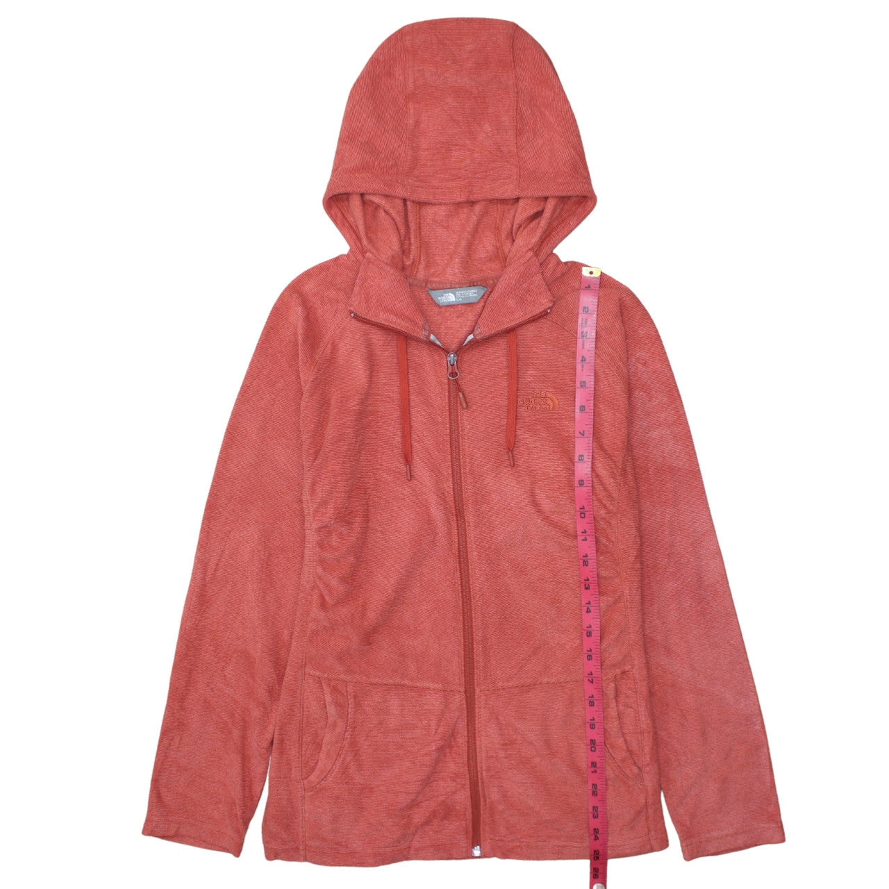 The North Face Womens Red Hooded Fleece Jacket Size L