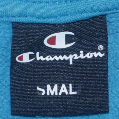 Champion Men's Blue Pullover Hoodie Small Fleece Logo Sweatshirt