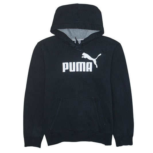 Puma Men's Black Small Pullover Hoodie with Logo Graphic