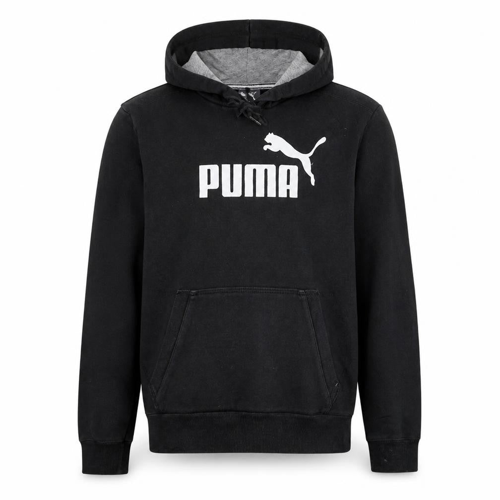 Puma Men's Black Small Pullover Hoodie with Logo Graphic