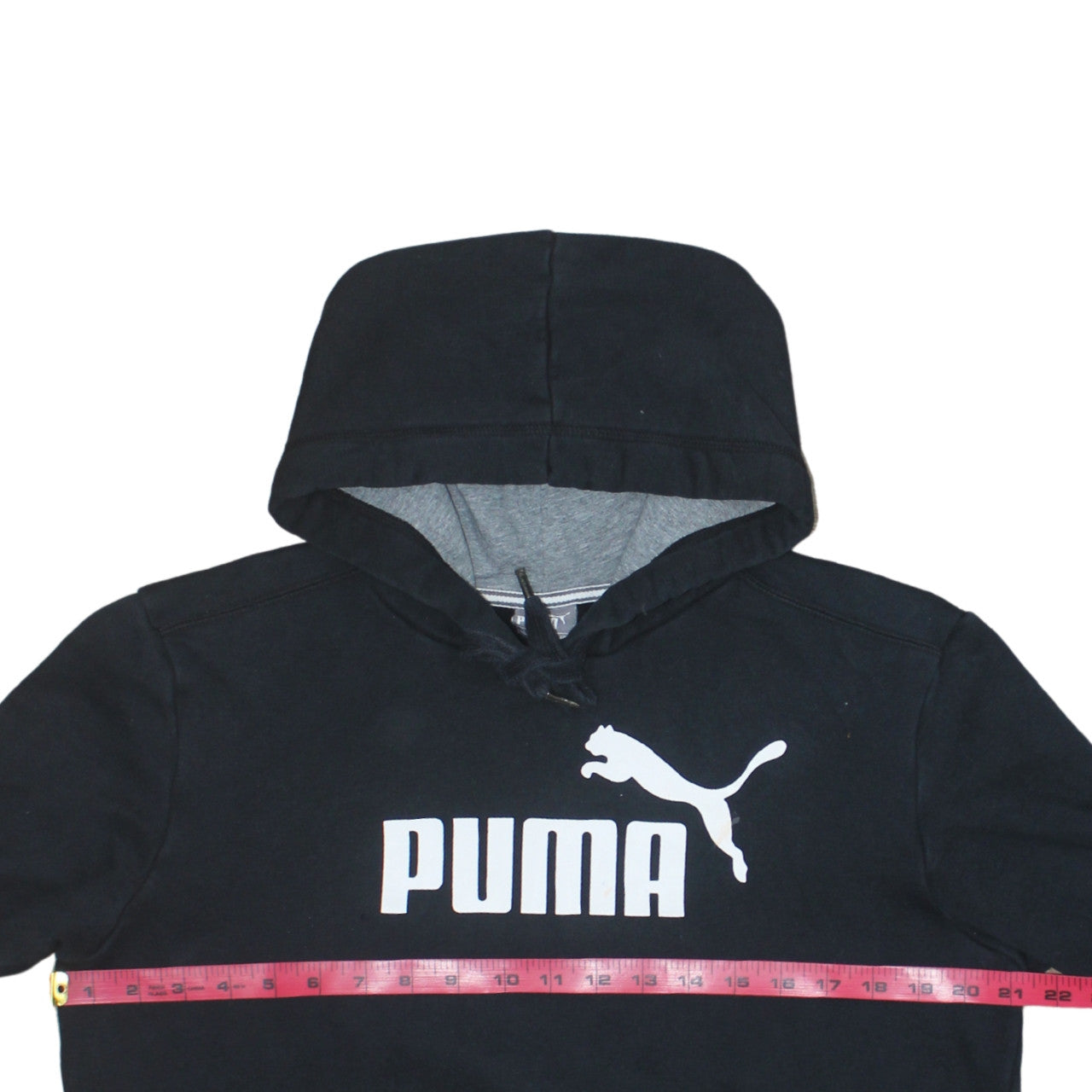 Puma Men's Black Small Pullover Hoodie with Logo Graphic
