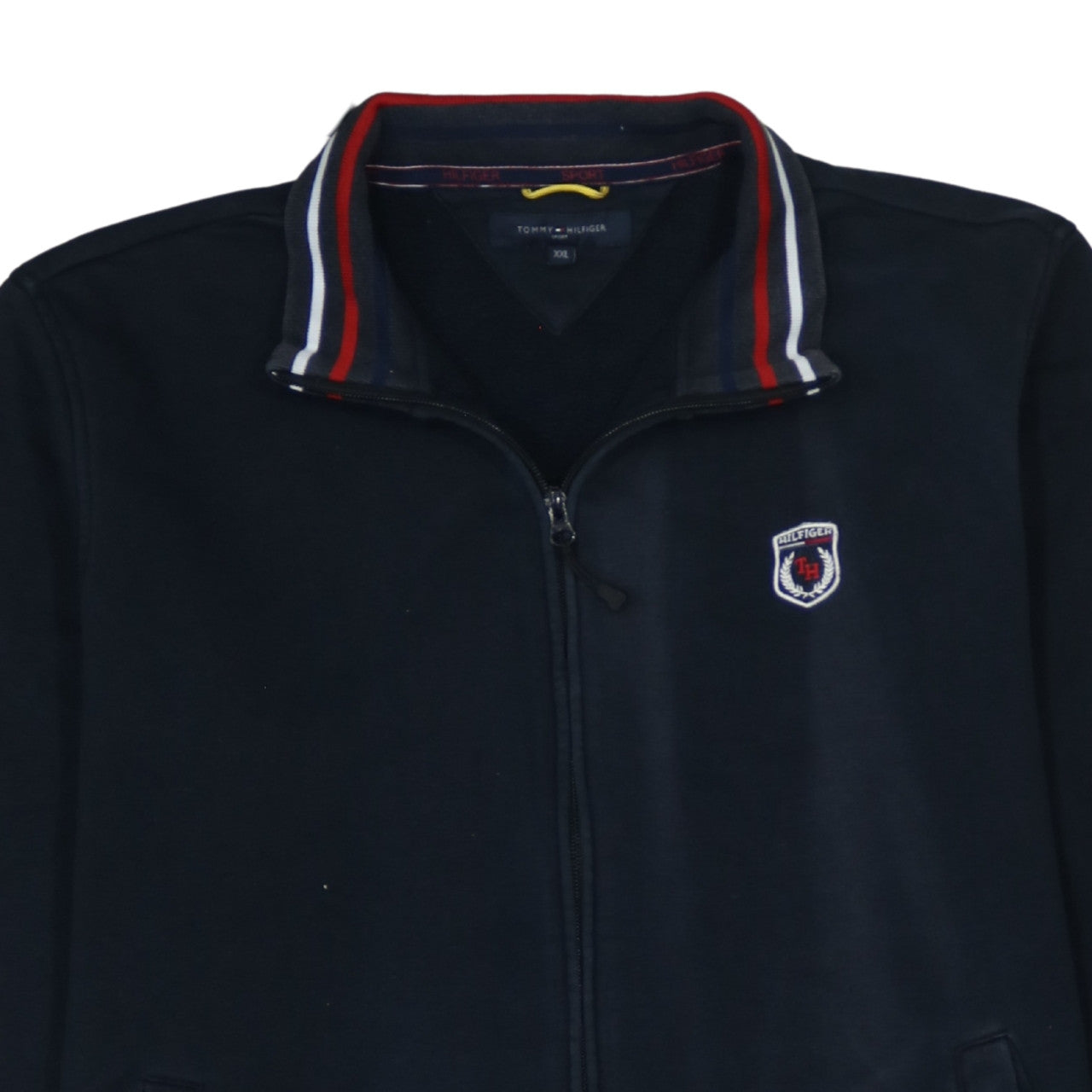 Tommy Hilfiger Men Blue Full Zip Sweatshirt XXL Cotton Fleece