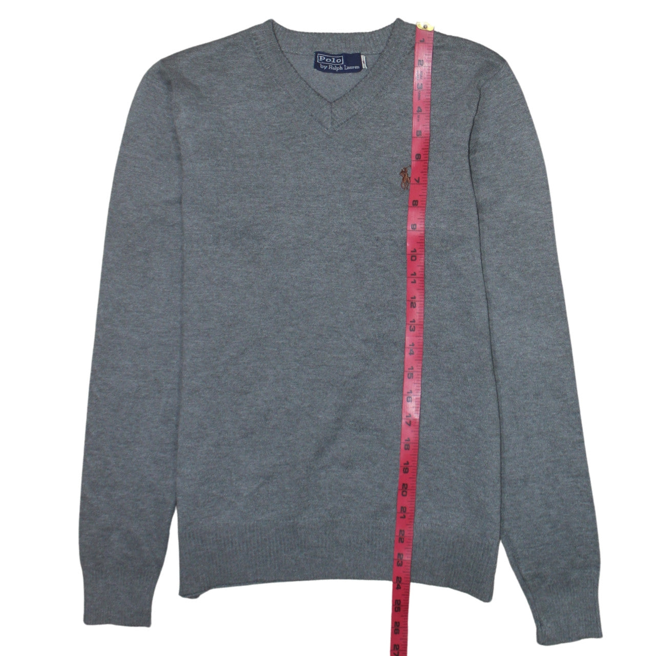 Polo Ralph Lauren Men's Grey V-Neck Pullover Sweatshirt S