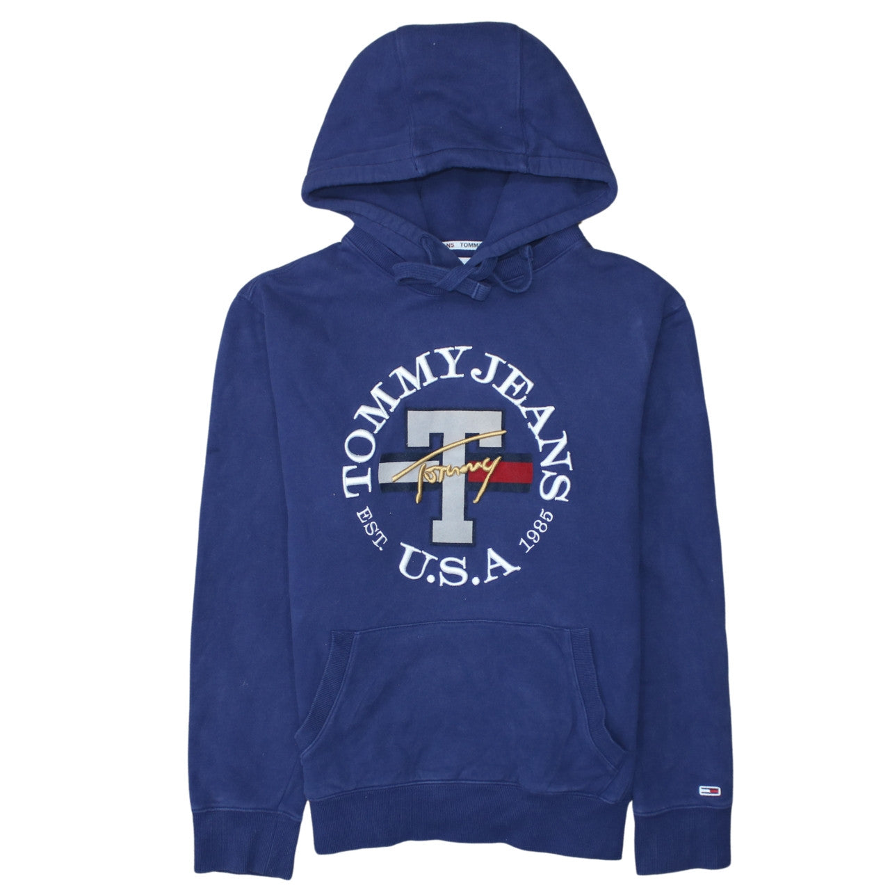 Tommy Jeans Men's Blue Pullover Hoodie Size S Embroidered Logo