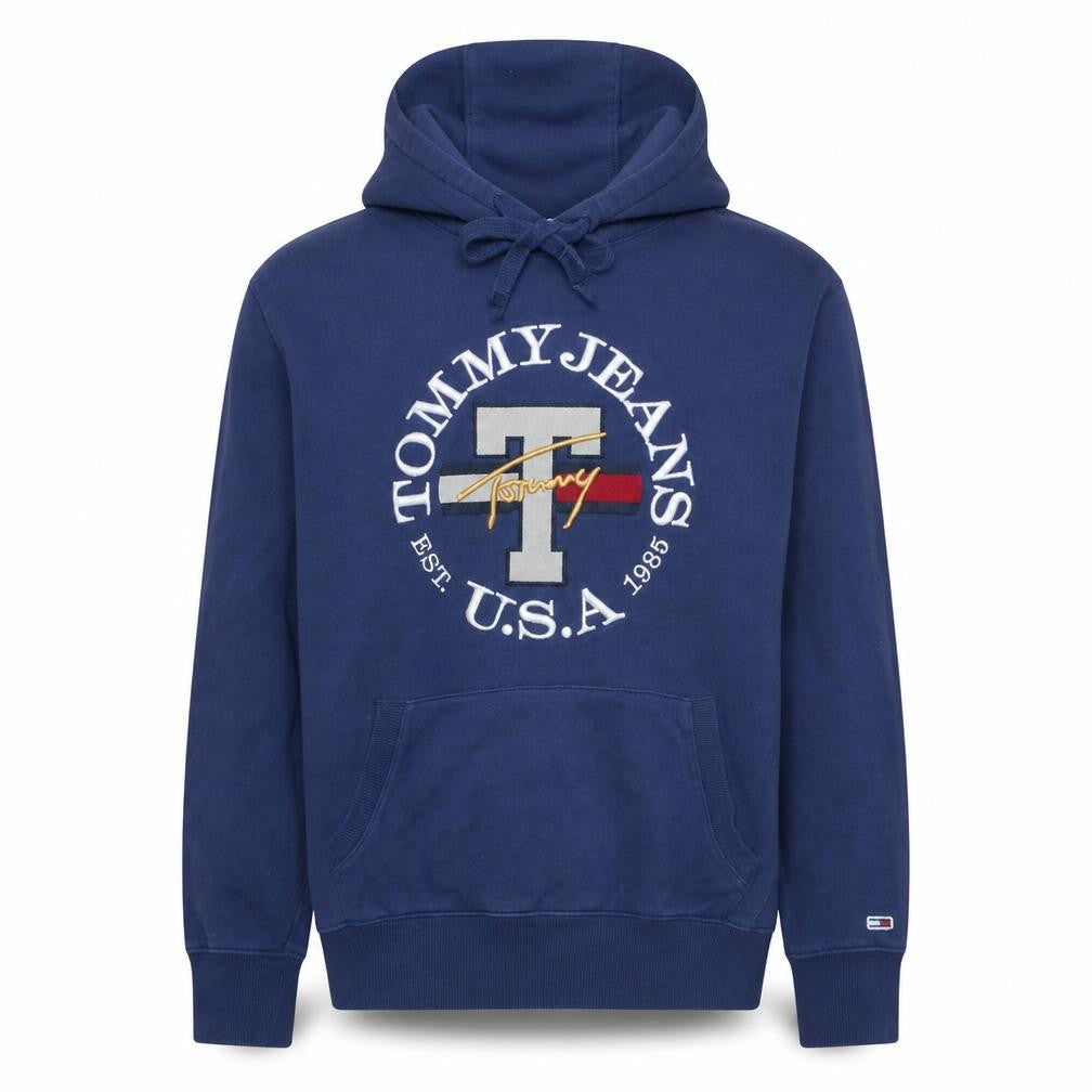 Tommy Jeans Men's Blue Pullover Hoodie Size S Embroidered Logo