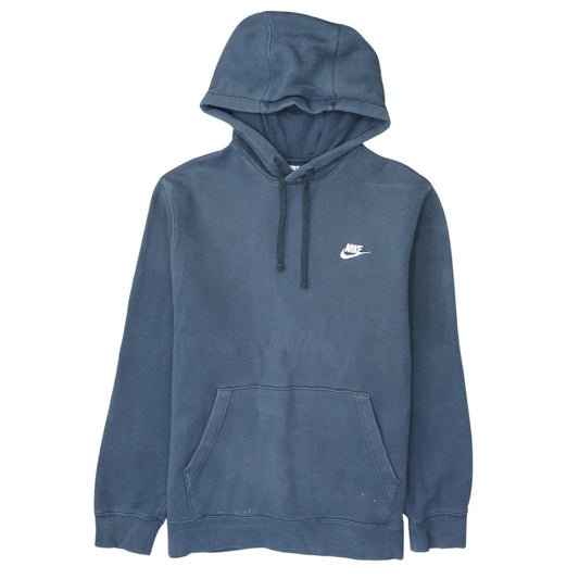 Nike Men's Blue Pullover Hoodie L Fleece Logo Sportswear