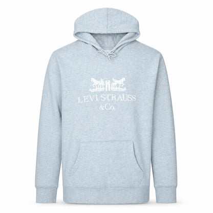Levi's Men's Grey Pullover Hoodie Small Logo Fleece Sweatshirt