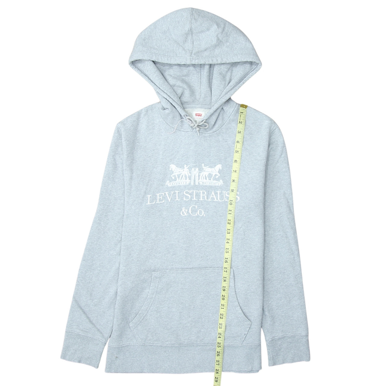 Levi's Men's Grey Pullover Hoodie Small Logo Fleece Sweatshirt