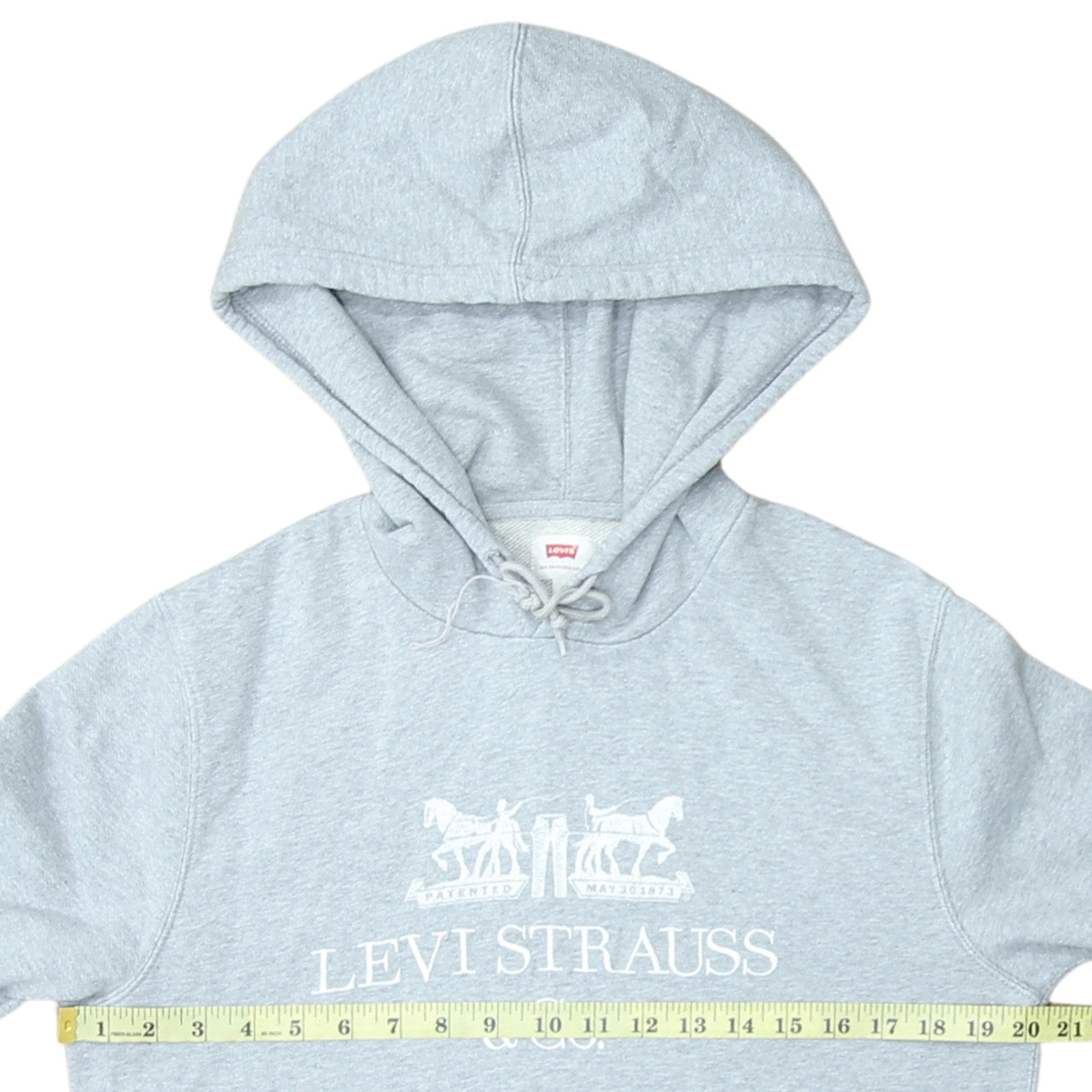 Levi's Men's Grey Pullover Hoodie Small Logo Fleece Sweatshirt