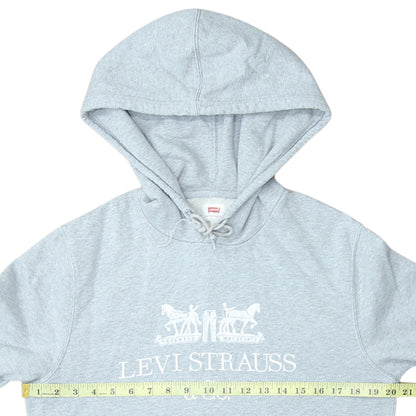 Levi's Men's Grey Pullover Hoodie Small Logo Fleece Sweatshirt