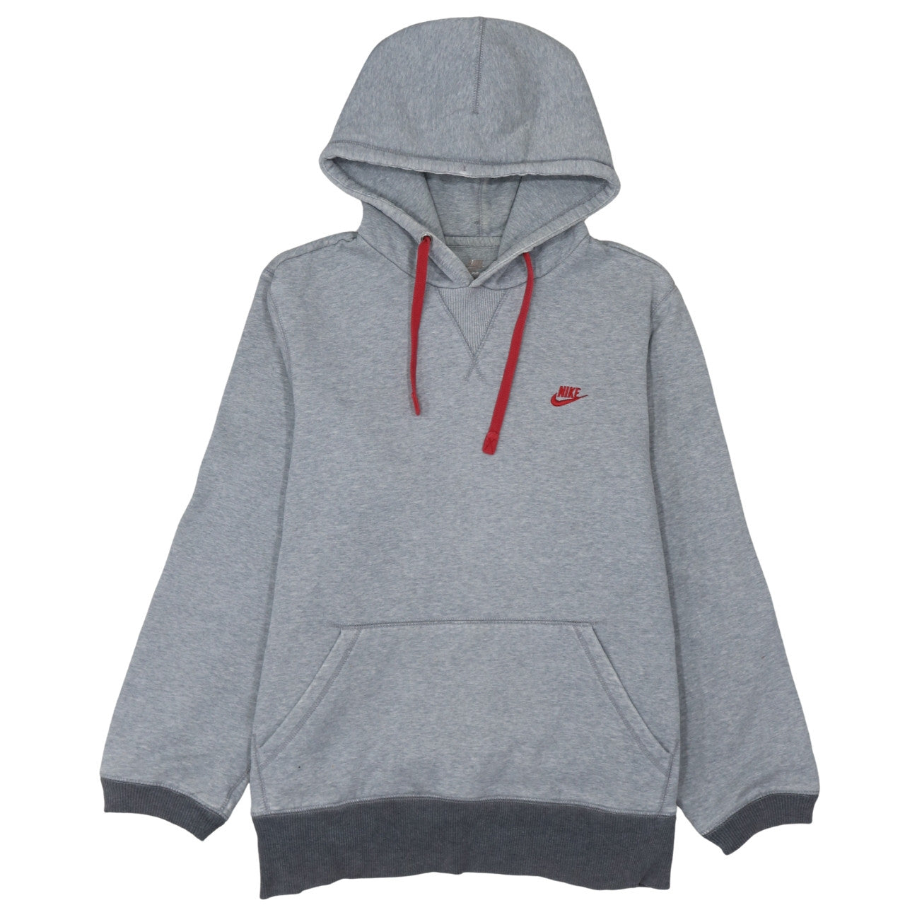 Nike Mens Grey Pullover Hoodie L Logo Hooded Sportswear