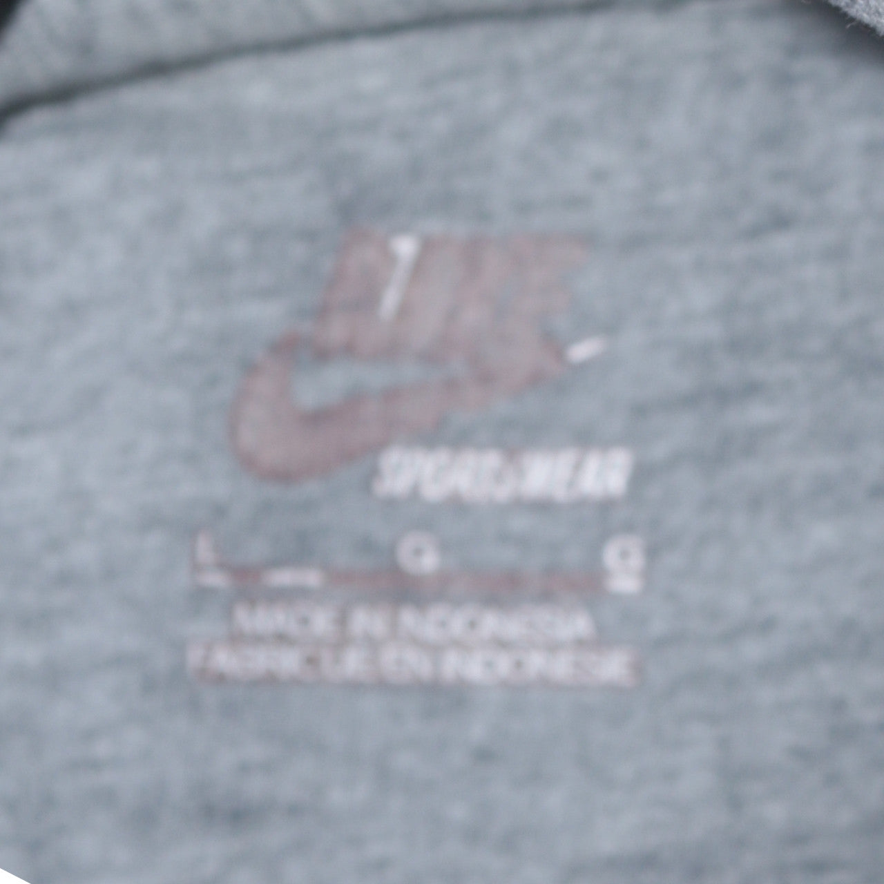 Nike Mens Grey Pullover Hoodie L Logo Hooded Sportswear