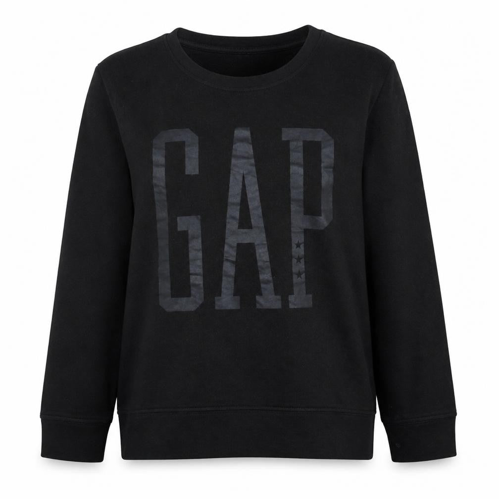 Gap Women Black XL Pullover Sweatshirt Cotton Blend Logo Print