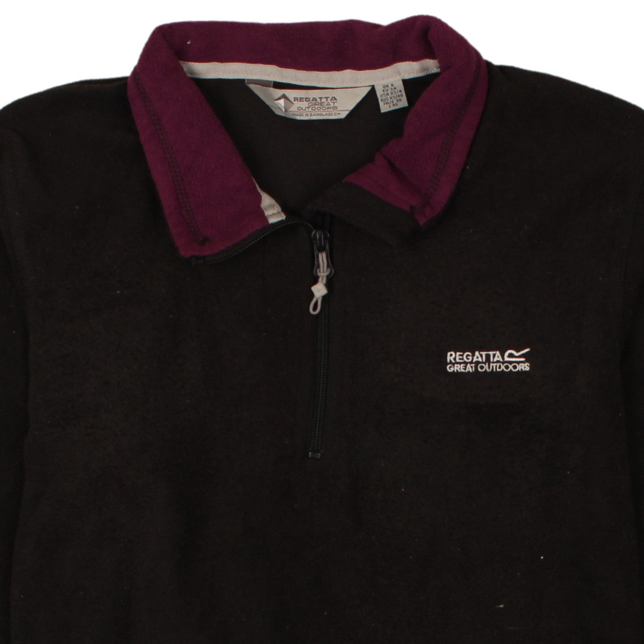 Regatta Great Outdoors Women Black Purple Fleece Pullover UK 8