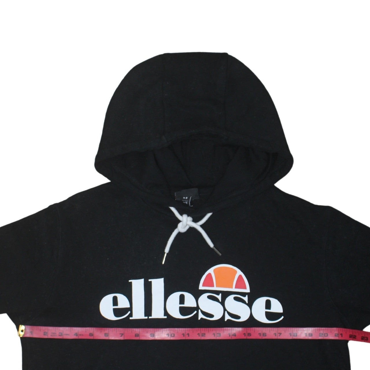 Ellesse Women's Black Pullover Hoodie UK 12 Cotton Blend Logo Design