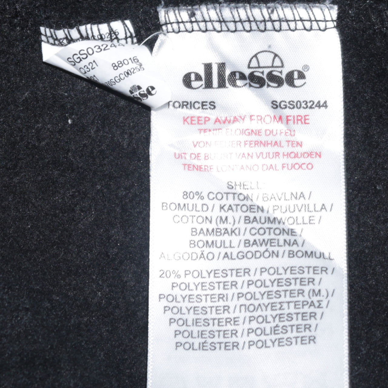 Ellesse Women's Black Pullover Hoodie UK 12 Cotton Blend Logo Design