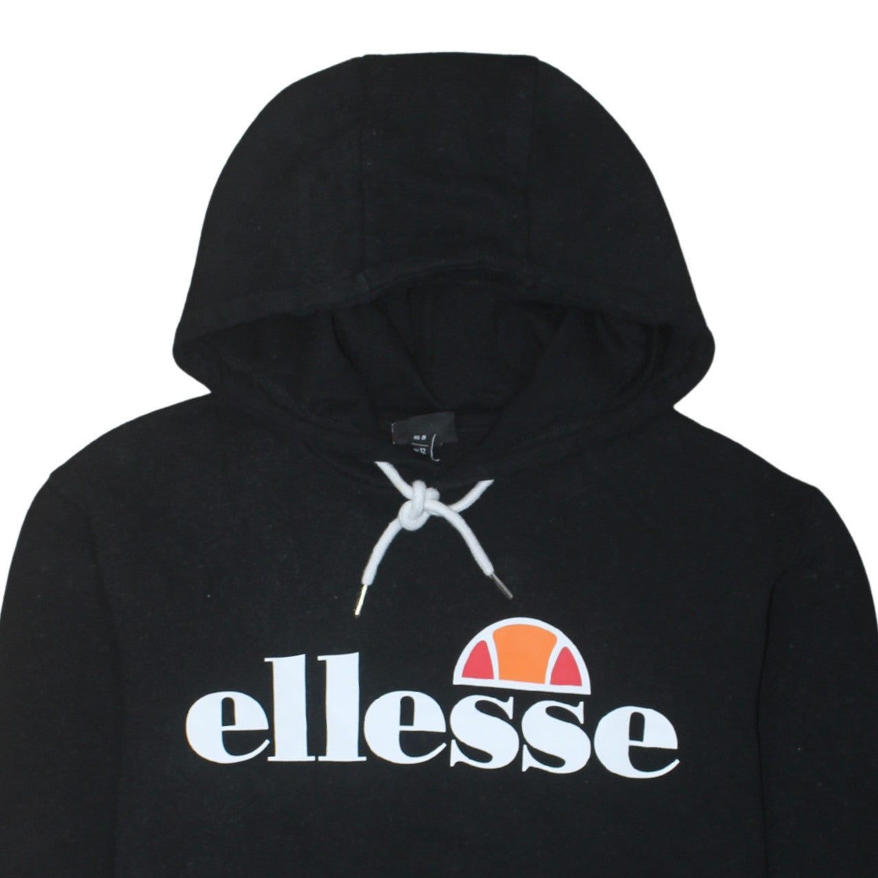 Ellesse Women's Black Pullover Hoodie UK 12 Cotton Blend Logo Design