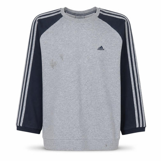 Adidas Men's Grey Crew Neck Pullover Sweatshirt Size L Sports Style