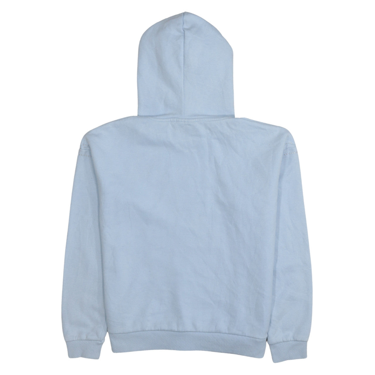 Fila Womens Light Blue Small Pullover Hoodie Rhinestone Logo Casual
