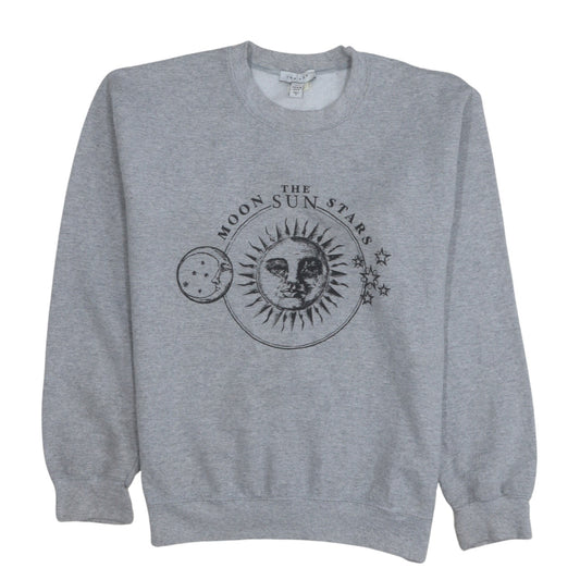 Topshop Women Grey Moon Sun Stars Pullover Sweatshirt Size S