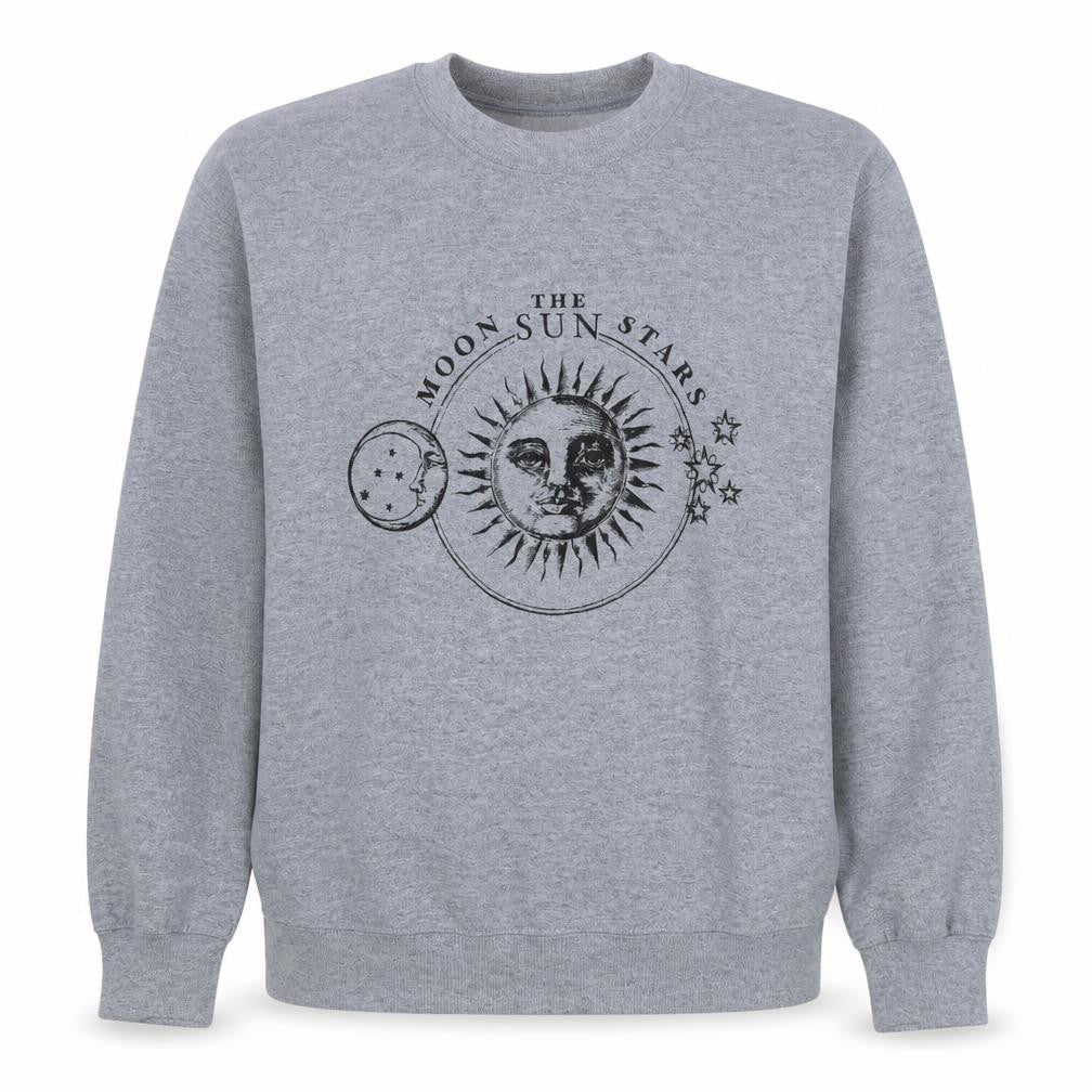 Topshop Women Grey Moon Sun Stars Pullover Sweatshirt Size S