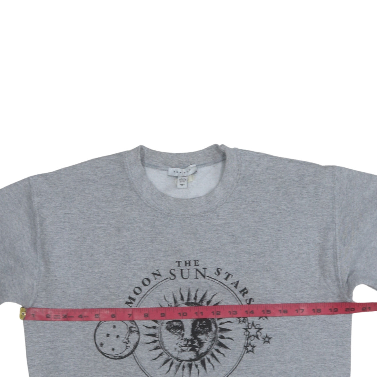 Topshop Women Grey Moon Sun Stars Pullover Sweatshirt Size S