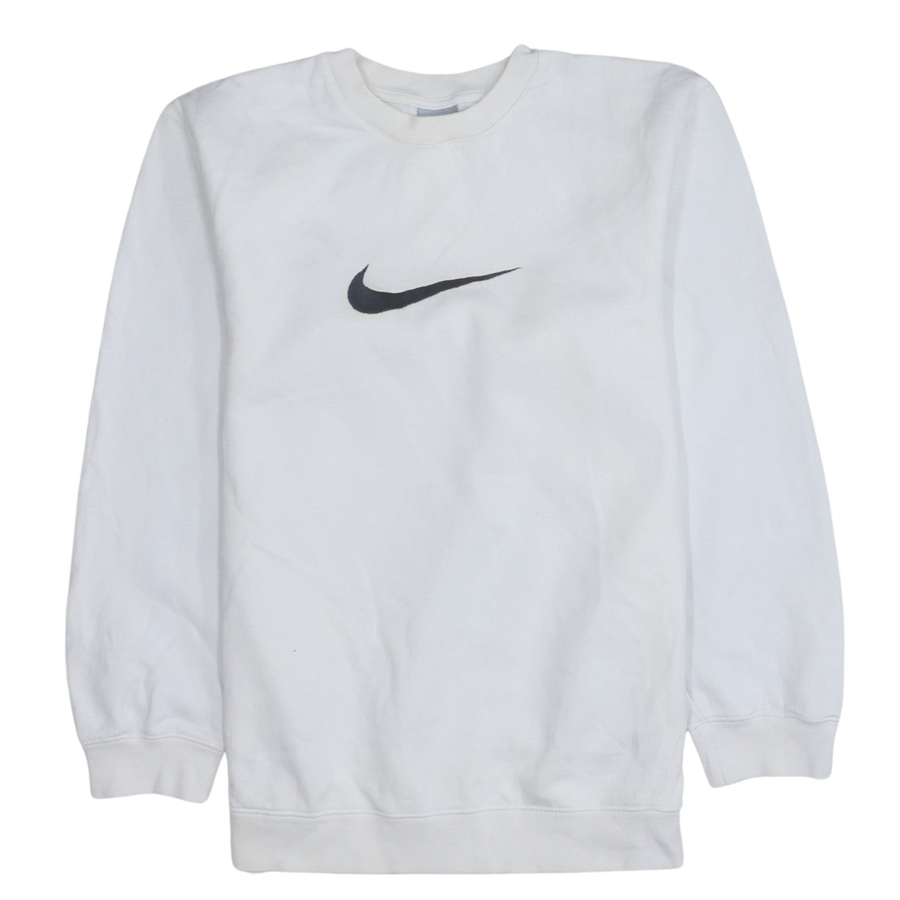 Nike Teens White Pullover Sweatshirt Swoosh Logo Fleece S
