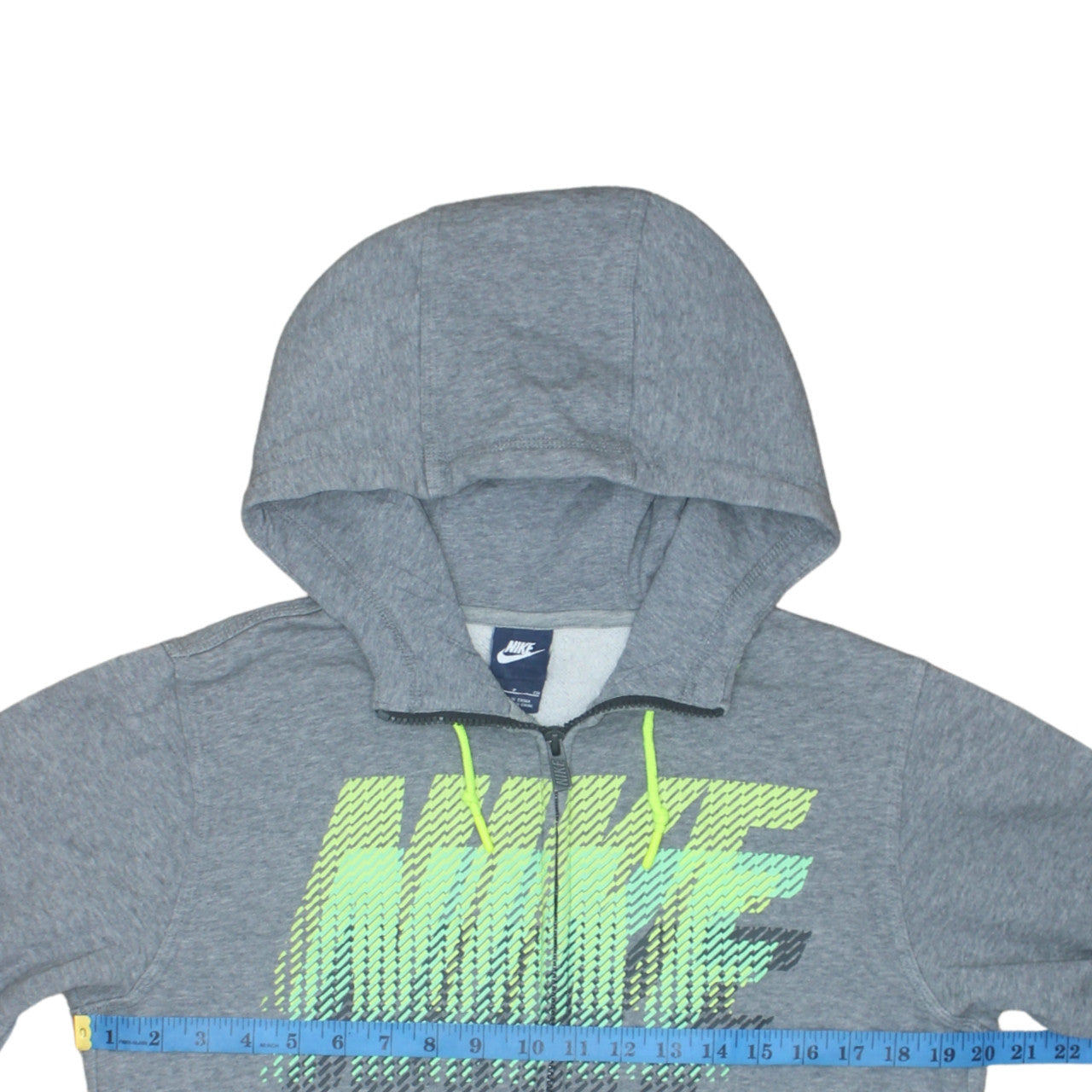 Nike Men's Grey Full Zip Hoodie S Sports Logo Sweatshirt