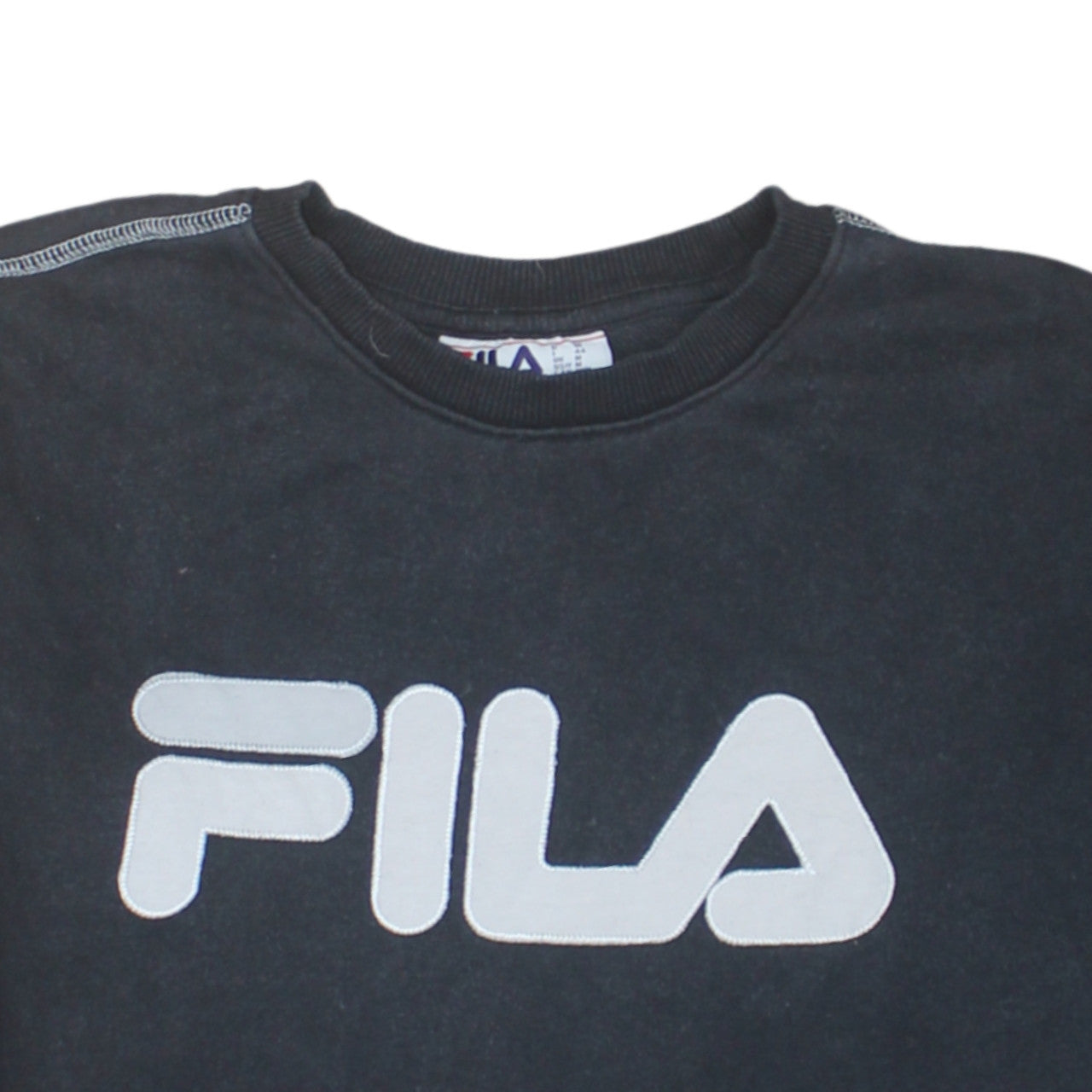 Fila Men's Black Crew Neck Sweatshirt M Regular Fit Logo Pullover