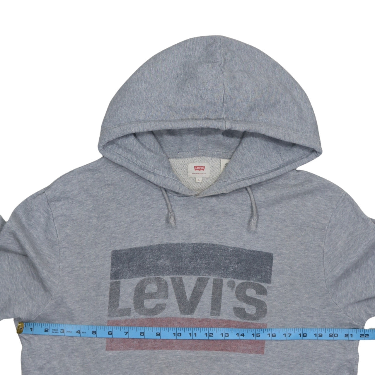 Levi's Men's Grey Logo Pullover Hoodie Size L Regular Fit