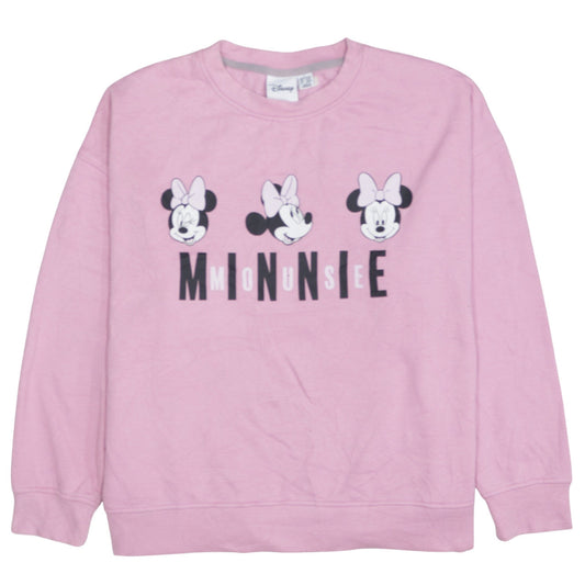 Disney Women Pink Minnie Mouse Sweatshirt Size L 14/16 Pullover