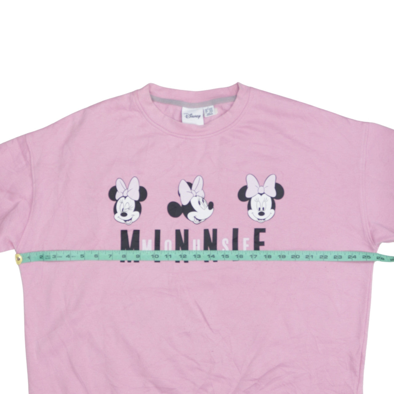 Disney Women Pink Minnie Mouse Sweatshirt Size L 14/16 Pullover