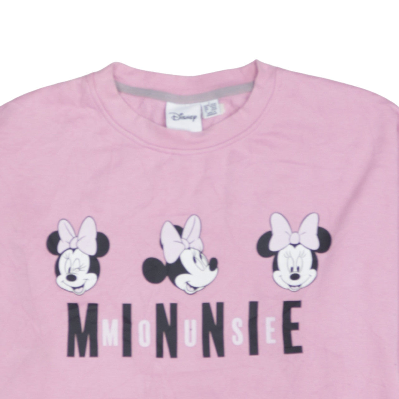 Disney Women Pink Minnie Mouse Sweatshirt Size L 14/16 Pullover