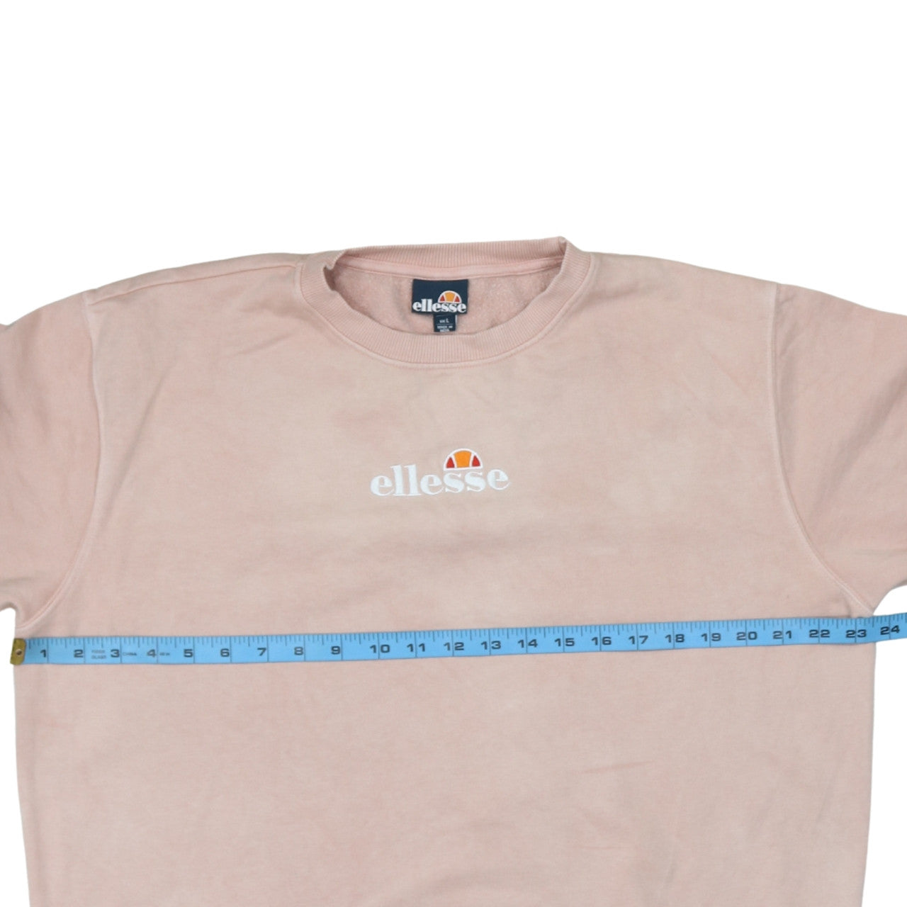 Ellesse Womens Pink Sweatshirt L Cotton Crew Neck Long Sleeve Casual