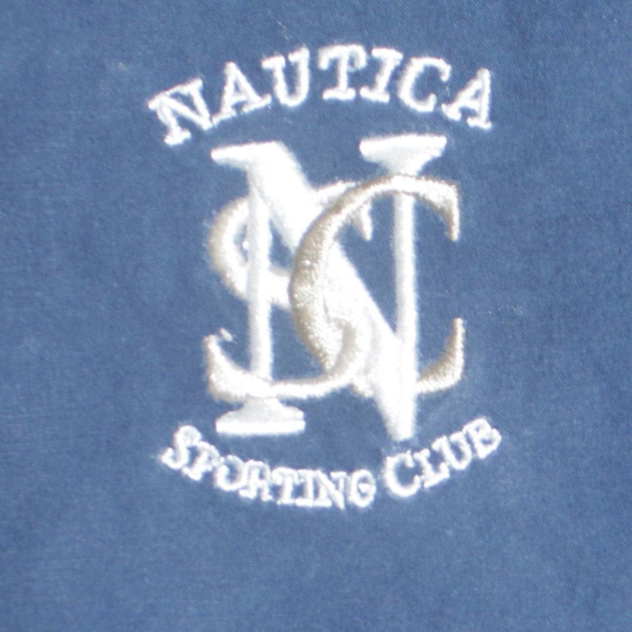 Nautica Men's Blue Cotton Bomber Jacket Size L Sporting Club