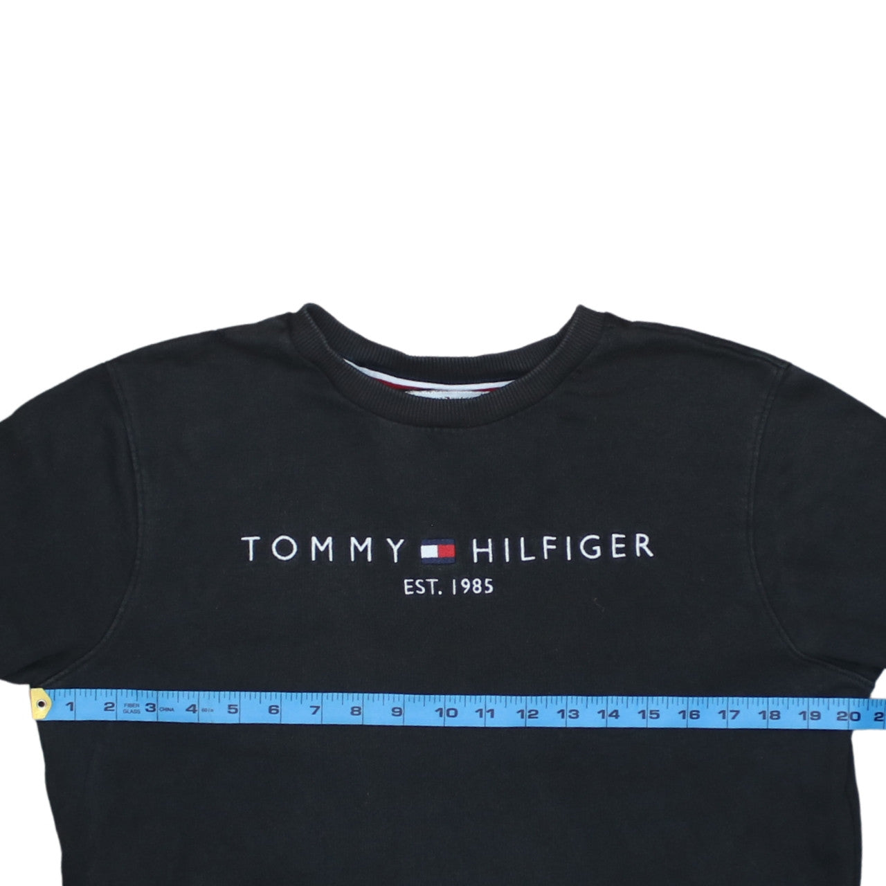 Tommy Hilfiger Men's Black Cotton Crew Neck Sweatshirt M