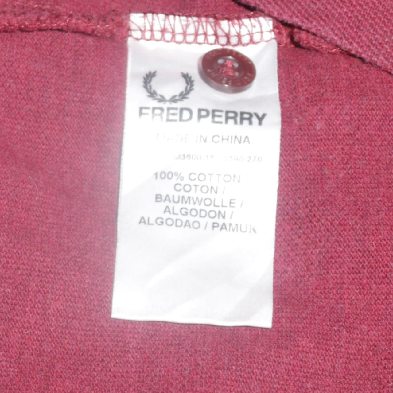 Fred Perry Men's Red Slim Fit Polo Shirt Size 2XL Cotton
