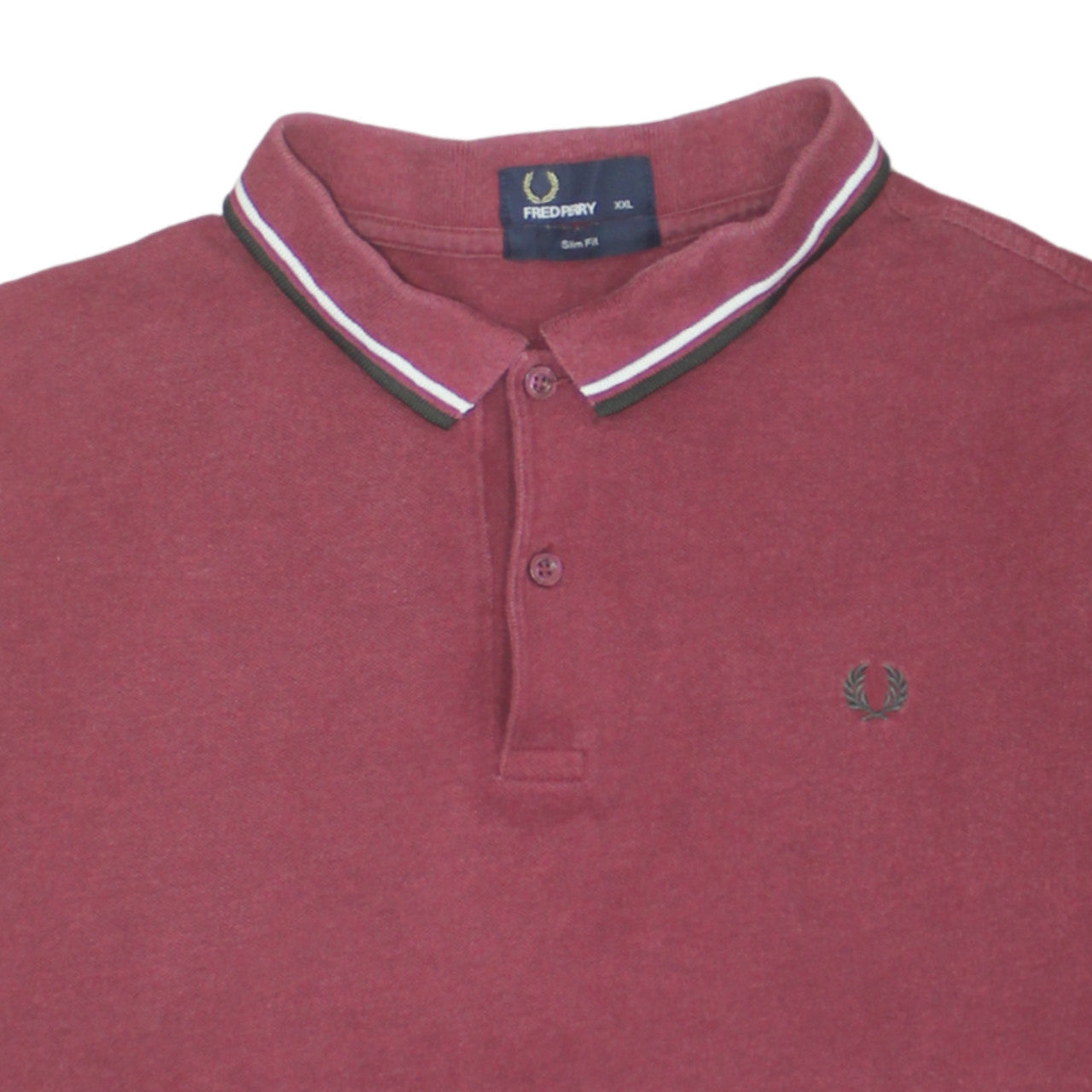 Fred Perry Men's Red Slim Fit Polo Shirt Size 2XL Cotton