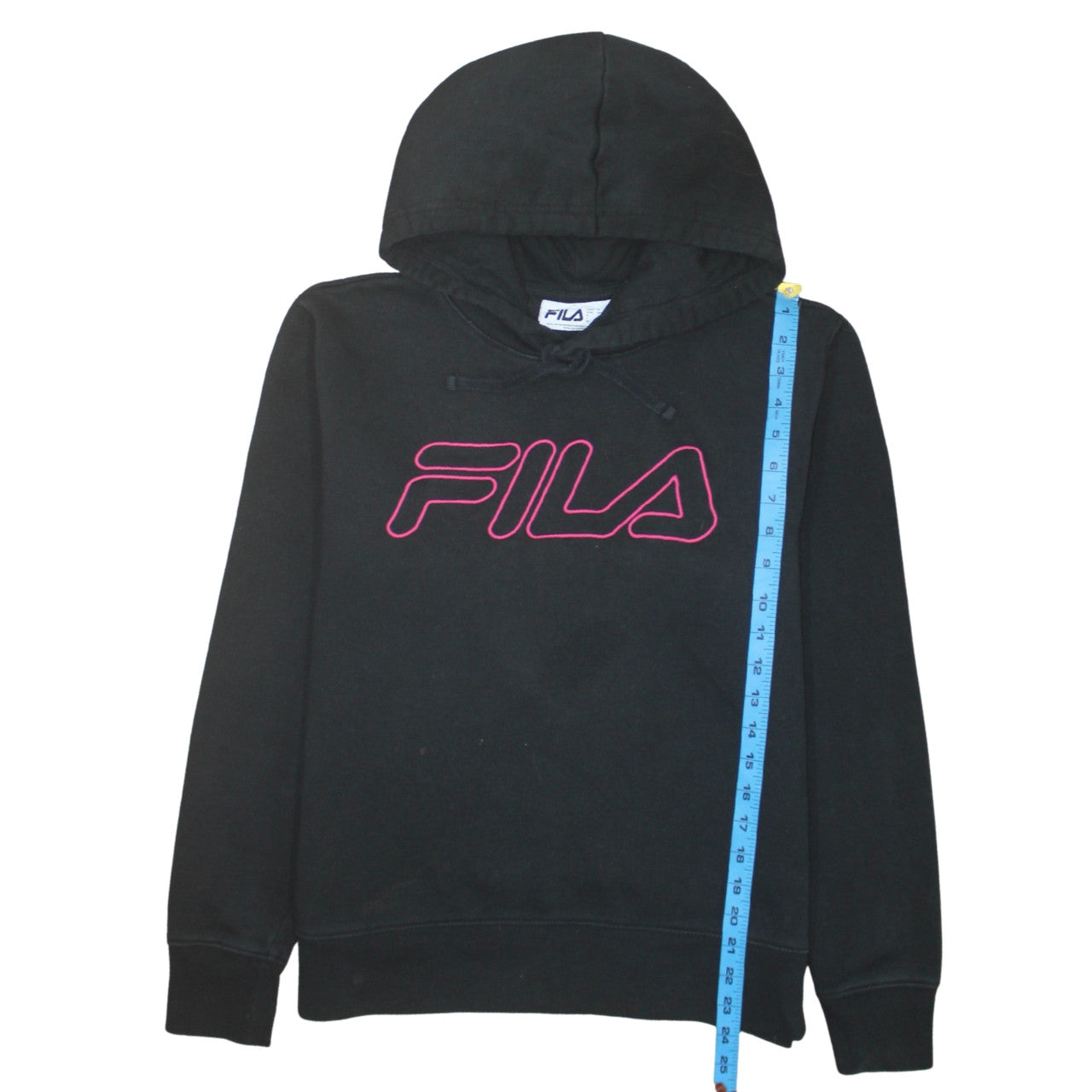 Fila Men's Black Pullover Hoodie M Logo Sports Fleece Sweatshirt